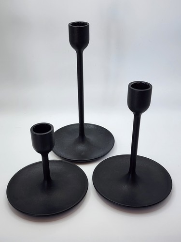 Set portacandele neri - set, 3