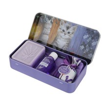 Saponetta, olio e fiori lavanda cofanetto regalo gatti multicolore