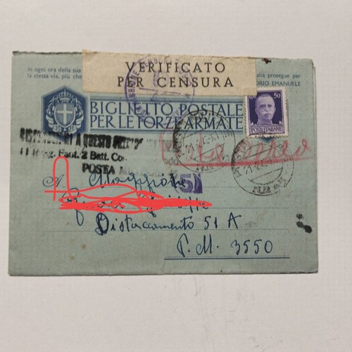 Biglietto postale per - "biglietto, le