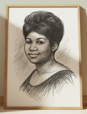ARETHA FRANKLIN DISEGNO STAMPA
