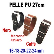 CINTURINO OROLOGIO PELLE PU 16mm 18mm 20mm 22mm 24mm Nero Marrone chiaro scuro