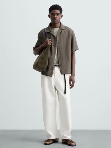 Camicia zara uomo 100 lino - camicia, 100%