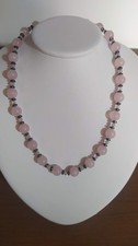 Collana Quarzo Rosa e ematite