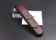Vintage MONTBLANC Pencase - Pen Burgundy Leather Case Pouch Near Mint Penna Box