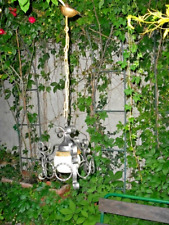 Antico lampione lampada lampadario ferro battuto nero oro opalina anni40 ingress