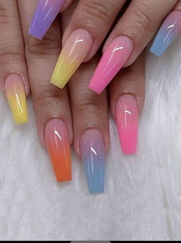 Ombre press nails - on, bara
