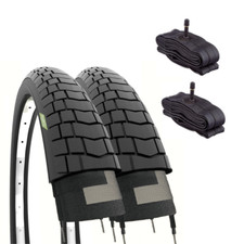 2 COPERTONI 20X1.95 (50-406) GOMME BICI BMX PNEUMATICI + CAMERE VALVOLA SCHRADER