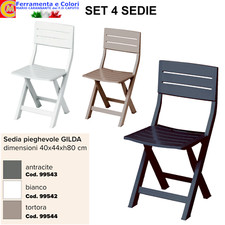 Sedia Pieghevole SET 4 Sedie Da Giardino Esterno Per Tavolo In Resina 40x44x80h