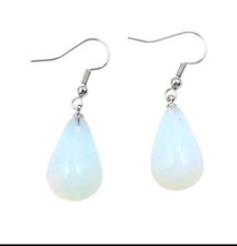 Orecchini pendenti goccia vera pietra di luna con GARANZIA argento 925 NUOVI