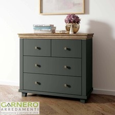 Comò 4 cassetti verde quercia design shabby provenzale camera da letto TEXEL  