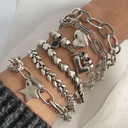 Bracciale cuore argento