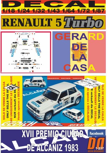 Decal renault turbo de - g.de, la