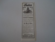 advertising Pubblicità 1924 MOTO INDIAN TIPO SCOUT 4/6 HP