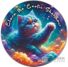 ELARA THE EXOTIC SHORTHAIR Nebulosa Gatti 1 oz Moneta Argento 1$ USA 2025