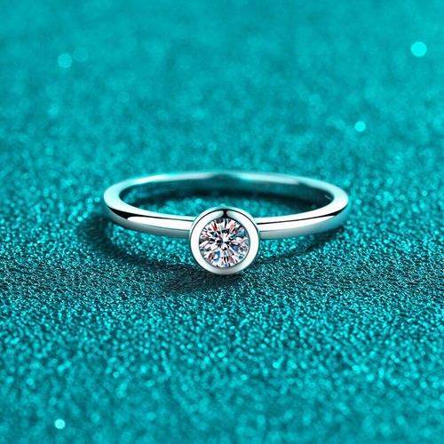 Anello solitario moissanite - anello,