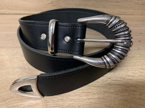 Cintura nera vera pelle
