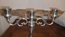  CANDELABRO CANDELIERE PORTACANDELE SILVER PLATE TRE FUOCHI VINTAGE