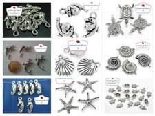 Ciondoli " Animali del mare " pesci stelle cavallucci conchiglie  Argento scegli