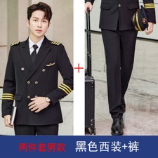 Costume tuta uomo donna pilota uniforme capitano compagnia aerea giacca aviatore pantaloni da lavoro