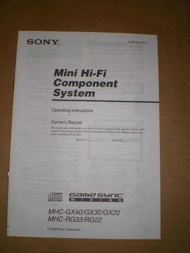 Istruzioni per uso - sony, mini