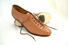 SCARPE CICLISMO VINTAGE CYCLING SHOES EROICA VERA PELLE MARRONE MADE IN ITALY