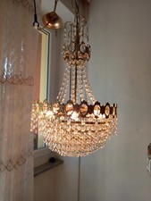 Bellissimo Lampadario tipo mezzo impero cristalli vintage Chandelier Lustre