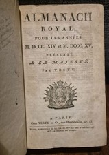 ALMANACH ROYAL 1814 1815 Paris