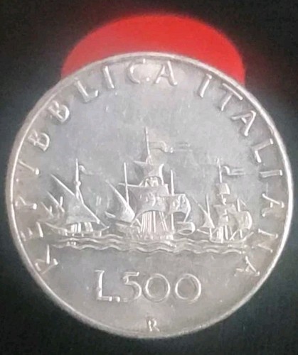 Moneta argento 500 lire - moneta,