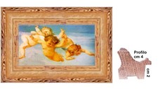 Gli angeli Stampa con cornice in legno in oro barocca spess  cm 4  Misura  30x50