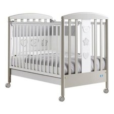 Pali Lettino infanzia BIRILLO (132x72x103cm) Tortora e Bianco 25520