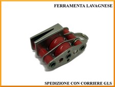 Bozzello fisso tre pulegge e strozzascotte per cime fino a  Ø 5 mm viadana 08.11