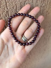 STUPENDO BRACCIALE IN GRANATO ROSSO sfere 6 mm