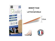 Soletta alzatacco alzatallone in lattice memory e pelle altezza 1,5 cm