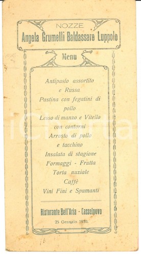 1930 cassolnovo menu - 1930, (pv)