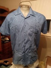 Camicia blu guayabera sigaro