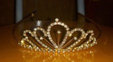 Diadema Da Sposa Dorato Cristalli  Swarovski