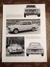 Rara Pubblicità' ALFA ROMEO GIULIA TI/2600 Spider & Coupe' 1962