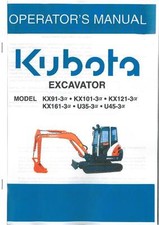 KUBOTA ESCAVATORE KX91-3 KX101-3 KX121-3 KX161-3 U35-3 U45-3 ALFA - MANUALE OPS