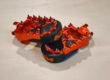 Coppia Poggiapiedi Pedane Maggiorate Ergal KTM EXC SX XC 125 250 300 + Slider