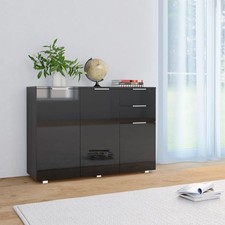 Credenza con Finitura Lucida Nera Elegante Ante e Cassetti Armadietto vidaXL