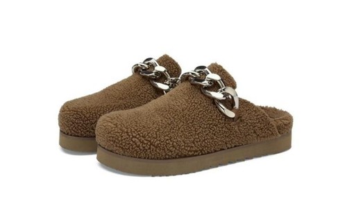 Women ash mules - brown, fur