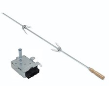 SPIEDO 80 CM 2 FORCHETTE  + MOTORE 6 W RITAGLIABILE MISURA GIRARROSTO  BARBECUE