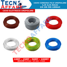 Cavo elettrico Unipolare Cavo cordina FS17 1,5 2,5 4 Matassa 10-25-50-100MT