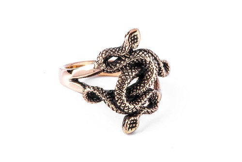 Anello con simbolo serpente - con, di