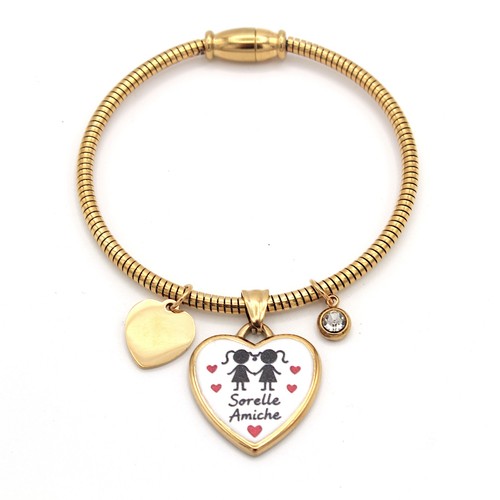 Bracciale acciaio donna cuore - acciaio,