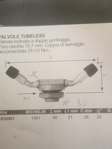 Valvola tubeless per - valvola,