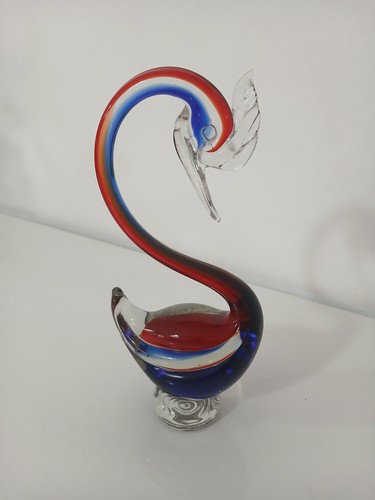 Scultura cigno vetro murano - cigno,