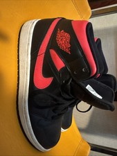 Nike Air Jordan 1 Mid Sneakers Nero Rosso Sirena BQ6472-004 Donna Taglia 9