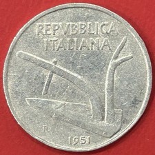Moneta 10 Lire 1951 "Spighe"