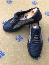 Gucci scarpe da ginnastica sneakers tela monogramma nero beige uomo US 10 UK 9,5 43,5